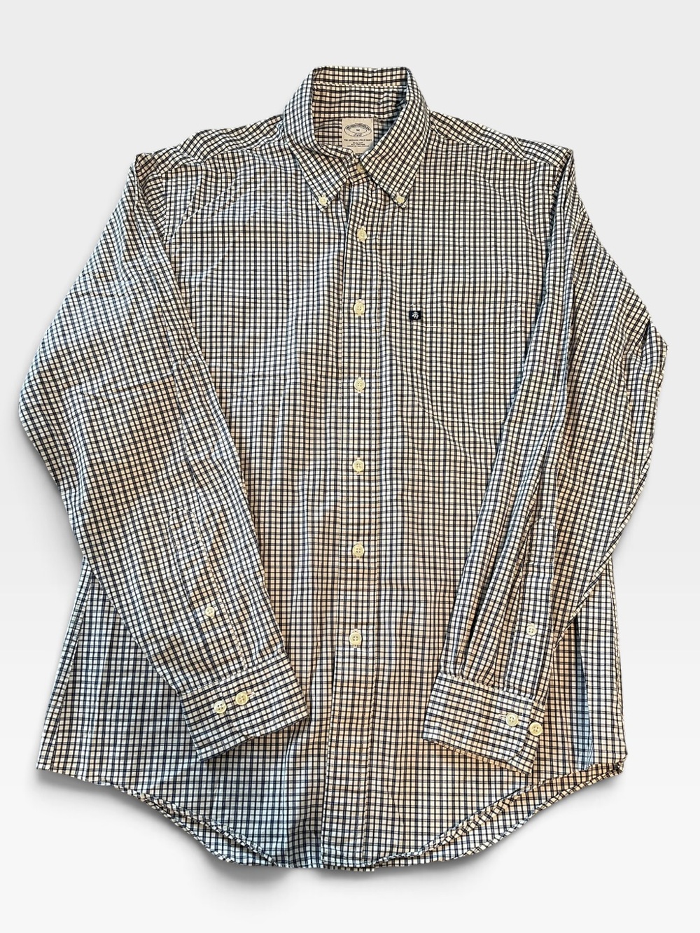 Brooks Brothers Black and White Gingham Button-Down Shirt